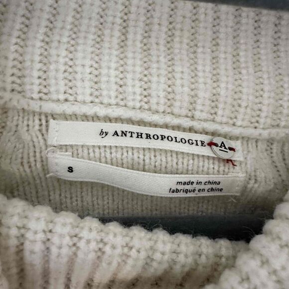 Anthropologie Womens Turtleneck Sweater Size Small Cream Long Sleeve - Picture 6 of 9
